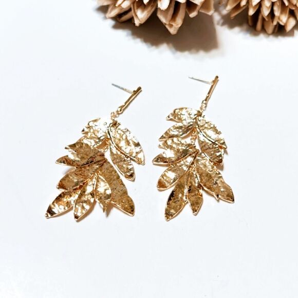 Leaf drop earrings M166 - Picture 2 of 5